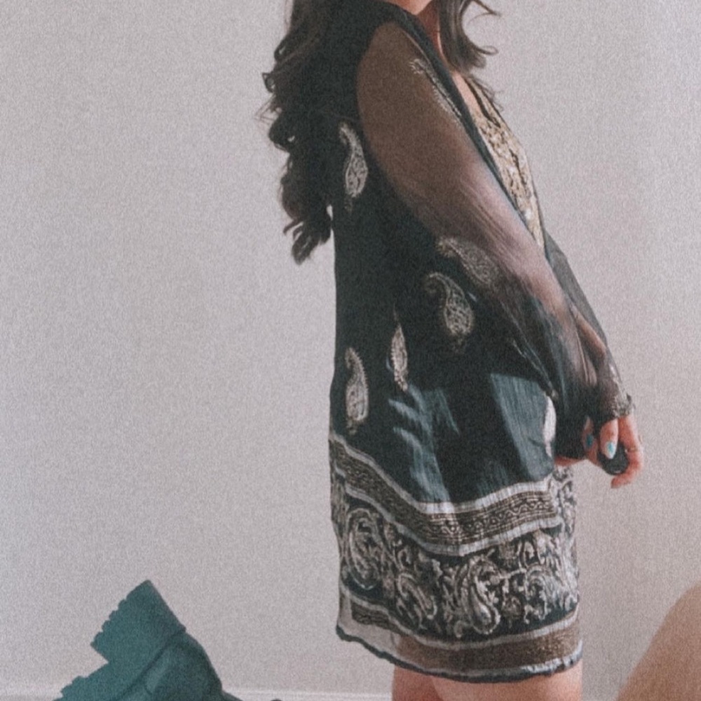 I'd Like a Glass - Boho Vintage Paisley Dress - Picture 4 of 10